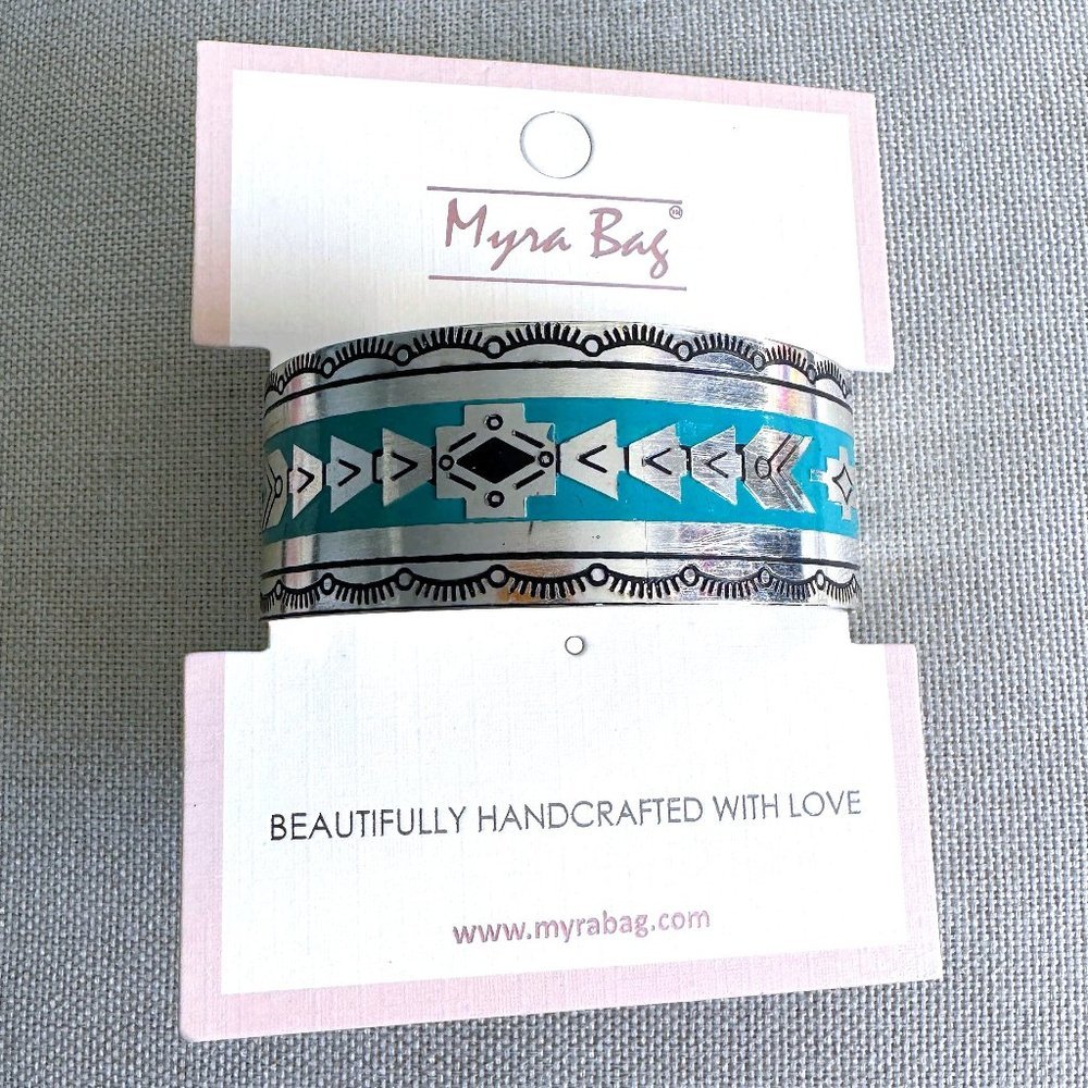 MYRA BAG Mesa Heritage Etched Metal Cuff Bracelet NWT